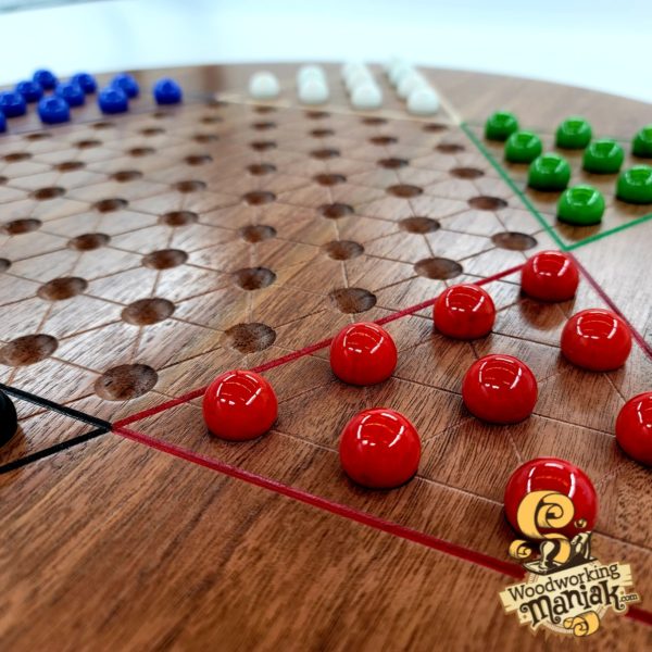 24" Chinese Checkers Game Board with 19mm (3/4") Glass Marbles - Image 3